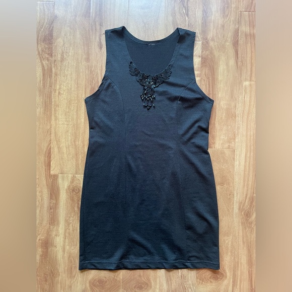 Vintage 1990's Little Black Mini Tank Dress Swimsuit Cover-up - Picture 4 of 9